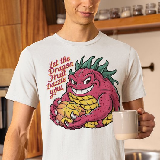 Dragon Fruit Karakter Genieten van een Lekkere Tra T-shirt