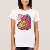 Dragon Fruit Karakter Genieten van een Lekkere Tra T-shirt (Voorkant)