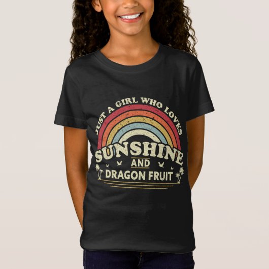 Dragon Fruit Meisje Die Van Zonneschijn En Draak V T-shirt (Voorkant)
