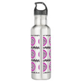 Dragon Fruit Paars Doodles Monogram Waterfles (Achterkant)