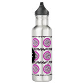 Dragon Fruit Paars Doodles Monogram Waterfles (Rechts)