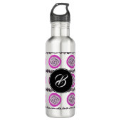 Dragon Fruit Paars Doodles Monogram Waterfles (Voorkant)