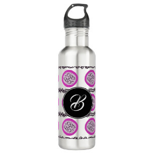 Dragon Fruit Paars Doodles Monogram Waterfles