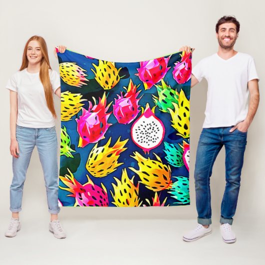 Dragon Fruit Pattern Art Fleece Deken (In situ)