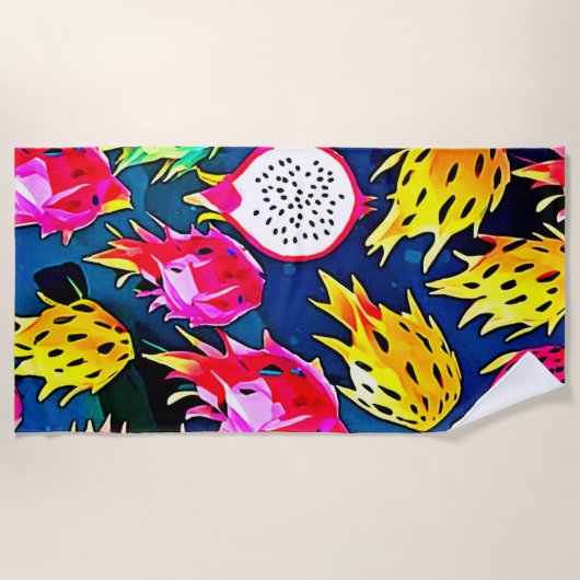 Dragon Fruit Pattern Art Strandlaken (Voorkant)