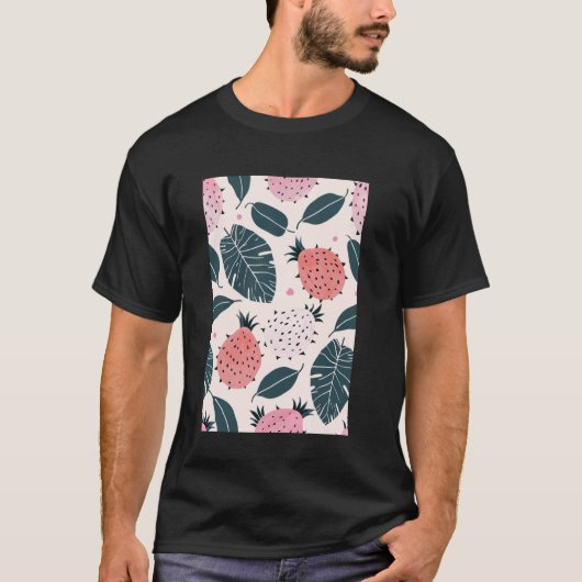 Dragon Fruit Pattern Art T-shirt (Voorkant)