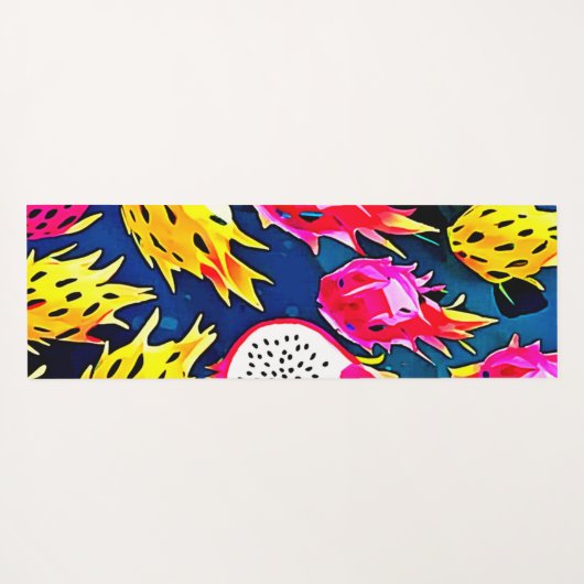 Dragon Fruit Pattern Art Yogamat (Achterkant (horizontaal))