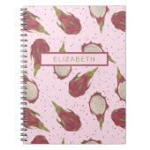 Dragon Fruit Pattern Tropical Personalized Custom Notitieboek (Voorkant)