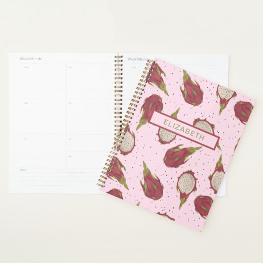 Dragon Fruit Pattern Tropical Personalized Custom Planner (Display)