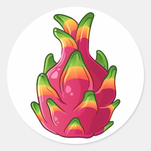 Dragon Fruit Ronde Sticker (Voorkant)