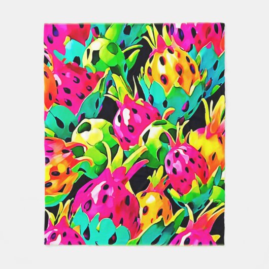 Dragon Fruit Vivid-patroon Fleece Deken (Voorkant)