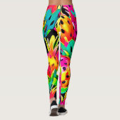 Dragon Fruit Vivid-patroon Leggings (Achterkant)