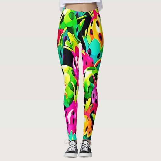 Dragon Fruit Vivid-patroon Leggings (Voorkant)