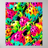 Dragon Fruit Vivid-patroon Poster (Voorkant)