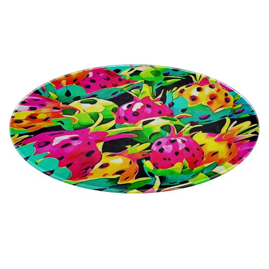 Dragon Fruit Vivid-patroon Snijplank (Hoek)