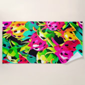 Dragon Fruit Vivid-patroon Strandlaken (Voorkant)