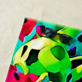 Dragon Fruit Vivid-patroon Strandlaken (In situ)