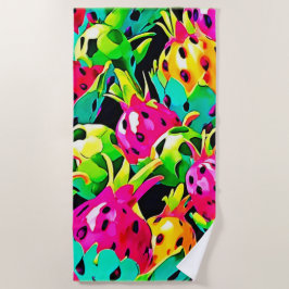 Dragon Fruit Vivid-patroon Strandlaken