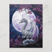 Dragon Full Moon Paars Fantasy Art Briefkaart (Voorkant)