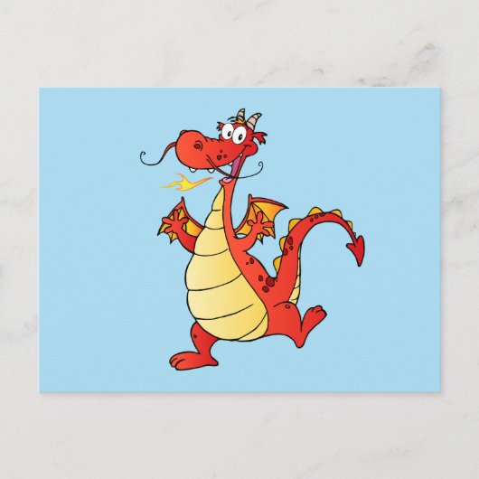 Dragon Funny Happy Briefkaart (Voorkant)
