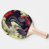 Dragon Fury - Artistieke retro Tafeltennisbatje (Zijkant)
