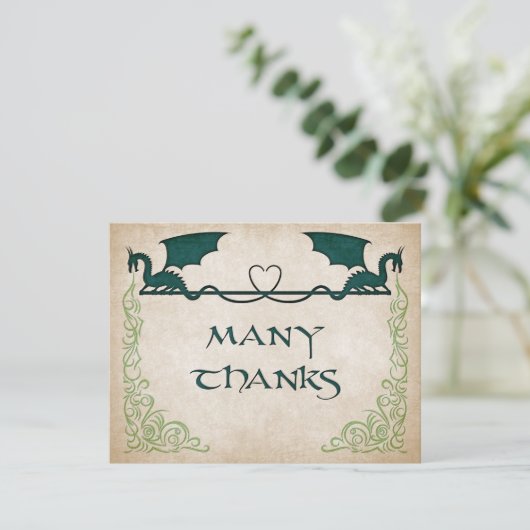 Dragon Gamer Fantasy Bedankkaart (Staand voorkant)