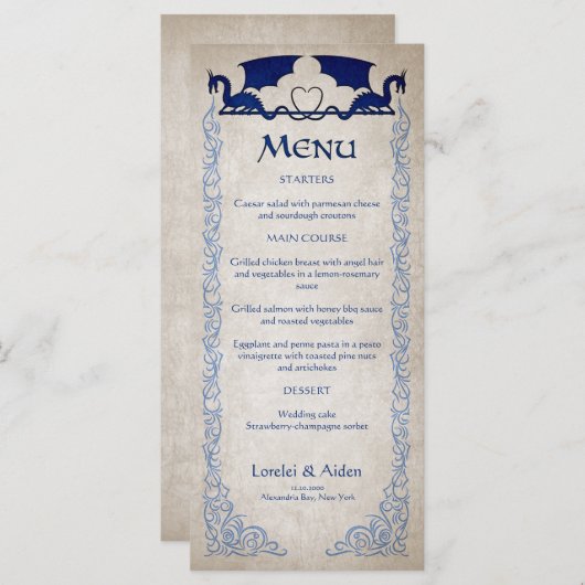 Dragon Gamer Fantasy Menu (Voorkant / Achterkant)