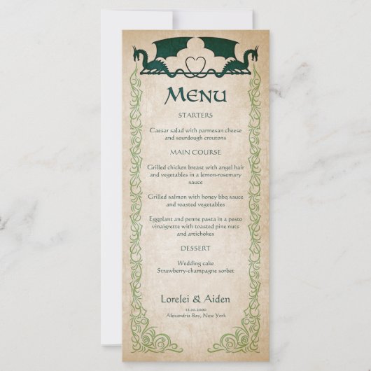 Dragon Gamer Fantasy Menu (Voorkant)