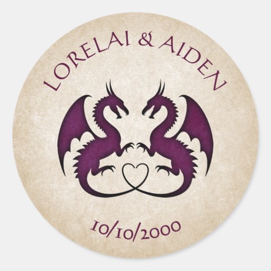 Dragon Gamer Fantasy Ronde Sticker (Voorkant)