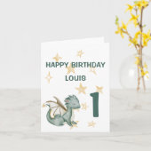 Dragon-gelukkige verjaardag kaart (Gele Bloem)