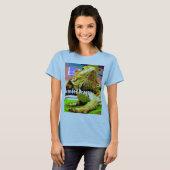 Dragon gemonteerd op rag T-shirt (Voorkant volledig)