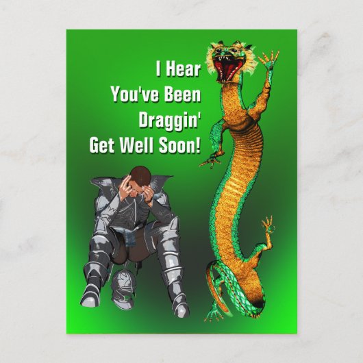 Dragon Get Well Briefkaart (Voorkant)