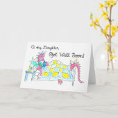 Dragon Get Well Kaart voor dochter (Gele Bloem)