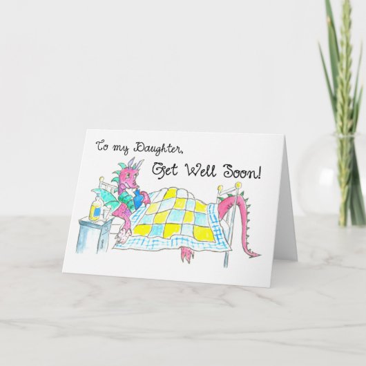 Dragon Get Well Kaart voor dochter (Voorkant)