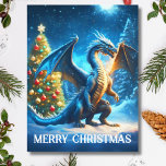 Dragon Gezegde Merry Christmas Feestdagenkaart<br><div class="desc">Dit luchtkunstwerk legt een winterdraak vast die een winterkerst viert. T</div>