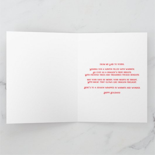 Dragon Gezegde Merry Christmas Kaart (Binnen)