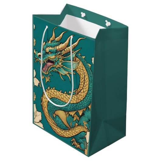 Dragon Gift Bag Medium Cadeauzakje (Achterkant Gekanteld)