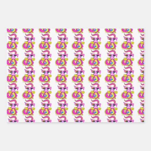 Dragon Gift Wrap Reeks Inpakpapier Vel (Voorkant 2)