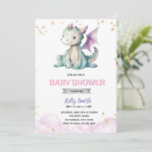Dragon Girl baby shower uitnodiging (Staand voorkant)