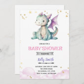 Dragon Girl baby shower uitnodiging (Voorkant / Achterkant)