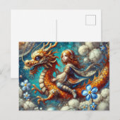 Dragon Girl Briefkaart (Voorkant / Achterkant)