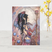 Dragon Girl Gothic Fantasy Art beroemd gemaakt doo Kaart (Gele Bloem)