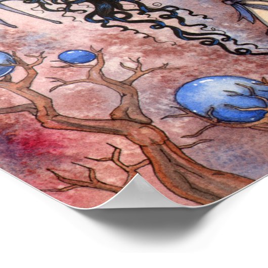 DRagon Girl Gothic Fantasy Art van Molly Harrison Poster (Hoek)