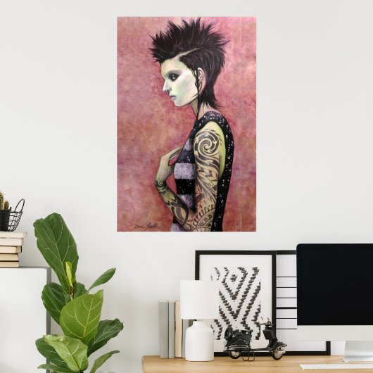 Dragon Girl - Originele kunst van Dori Hartley Poster (Thuiskantoor)