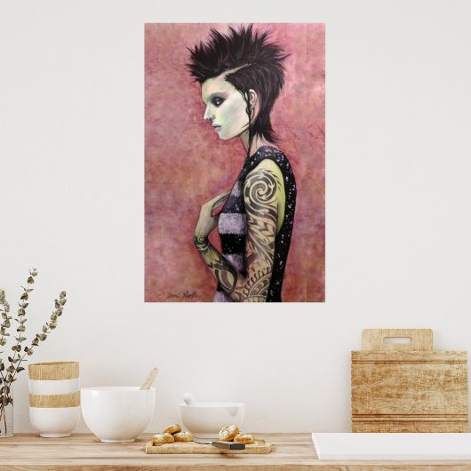 Dragon Girl - Originele kunst van Dori Hartley Poster (Keuken)