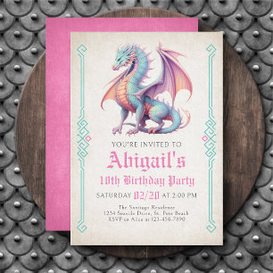 Dragon Girl's Verjaardag Uitnodiging