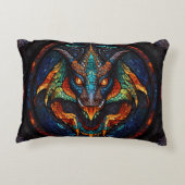 Dragon Glas in lood Mozaïek Ontwerp Accent Kussen (Achterkant)