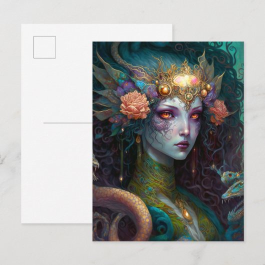 Dragon Goddess Queen Fantasy Art Briefkaart (Voorkant / Achterkant)