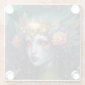 Dragon Goddess Queen Fantasy Art Glazen Onderzetter (Achterkant)