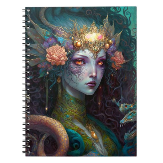 Dragon Goddess Queen Fantasy Art Notitieboek (Voorkant)